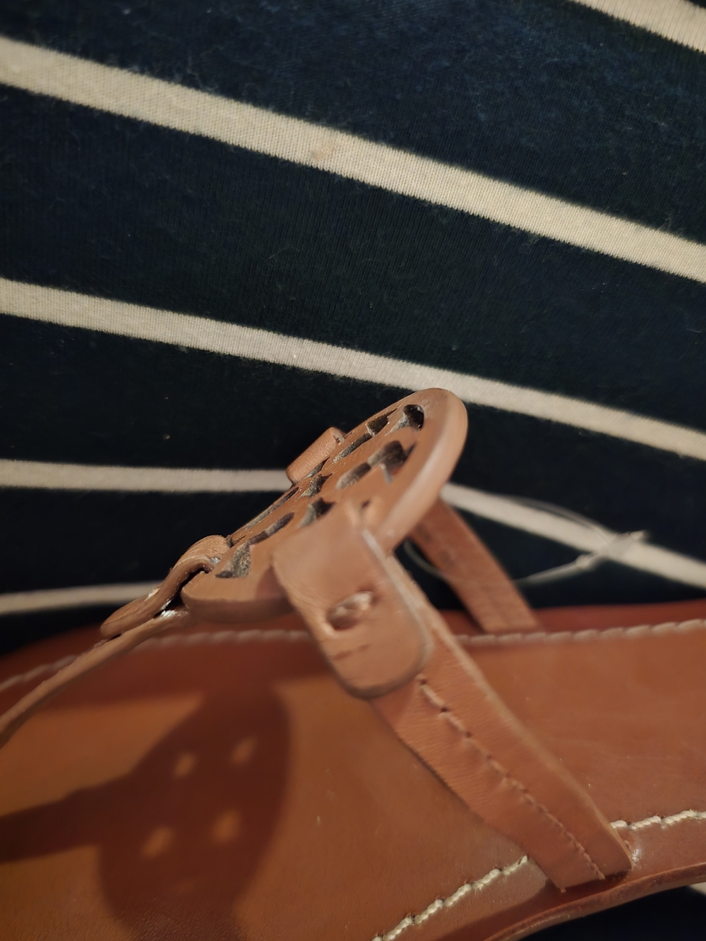 Tory Burch Miller Logo Sandals in Saddle Brown - Picture 4 of 10